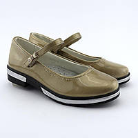 Золотисті туфлі для дівчинки на липучках тм BiKi