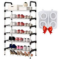 Полка для обуви 6 ярусов New shoe rack + Подарок Мешок сетка для стирки / Органайзер для хранения обуви
