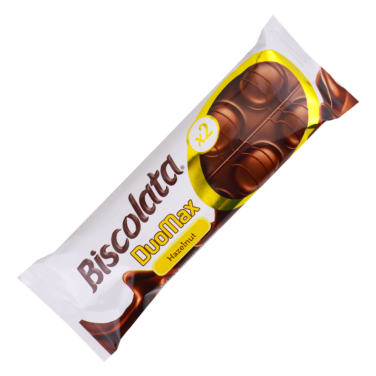 Вафлі Biscolata Duomax в молочному шоколаді з горіховим кремом 44 гр (1уп/12шт)