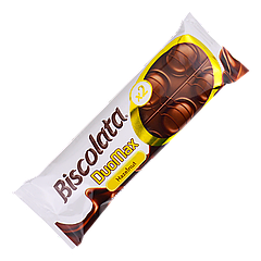 Вафлі Biscolata Duomax в молочному шоколаді з горіховим кремом 44 гр (1уп/12шт)