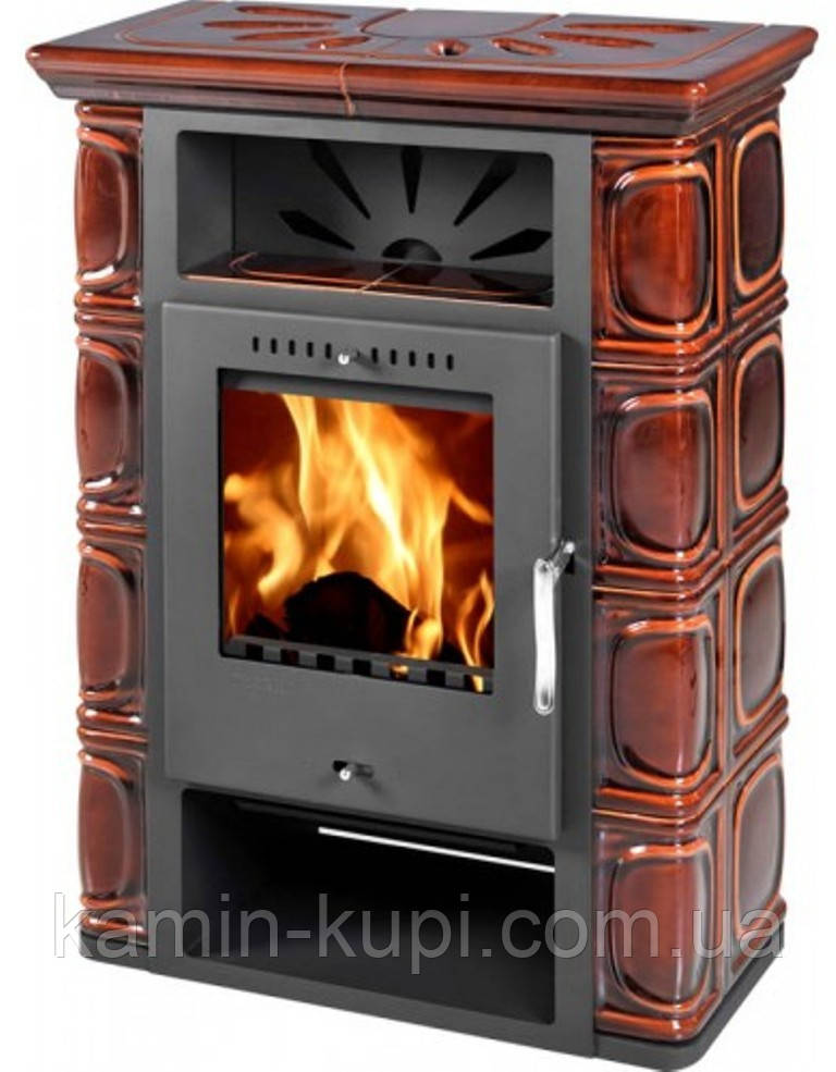 Піч-камін Thorma Borgholm TOP ceramic (cheesnut brown, dark-brown, ivory, caрpuccino, olivegreen)