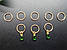 Пірсинг для волосся #491 — Смарагдові кристали, набір (8 шт.), фото 2