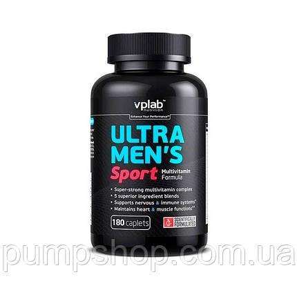 Вітаміни для чоловіків VPlab Ultra men's Sport Multivitamin 180 капс., фото 2