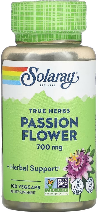Пасифлора Solaray Passion Flower 350 mg 100 veg caps