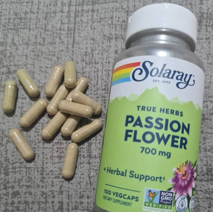 Пасифлора Solaray Passion Flower 350 mg 100 veg caps, фото 4