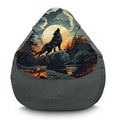 Крісло мішок «The wolf howls at the moon» Флок