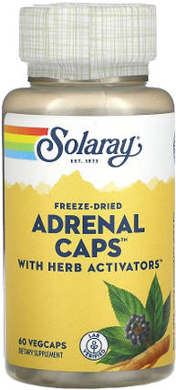 Для здоров'я наднирників Solaray Adrenal Caps freze-dried 60 veg caps, фото 1