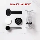 Аеропрес AeroPress Inc. Clear Review 2024 Прозора ударна ручна кавоварка аеропрес, заварник для кави, фото 5