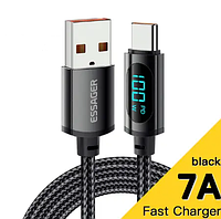 Кабель с экраном ESSAGER USB Type-C до 7А до 66 Вт Q.C. 3.0 Длинна 2 метра быстрая зарядка и передача данных