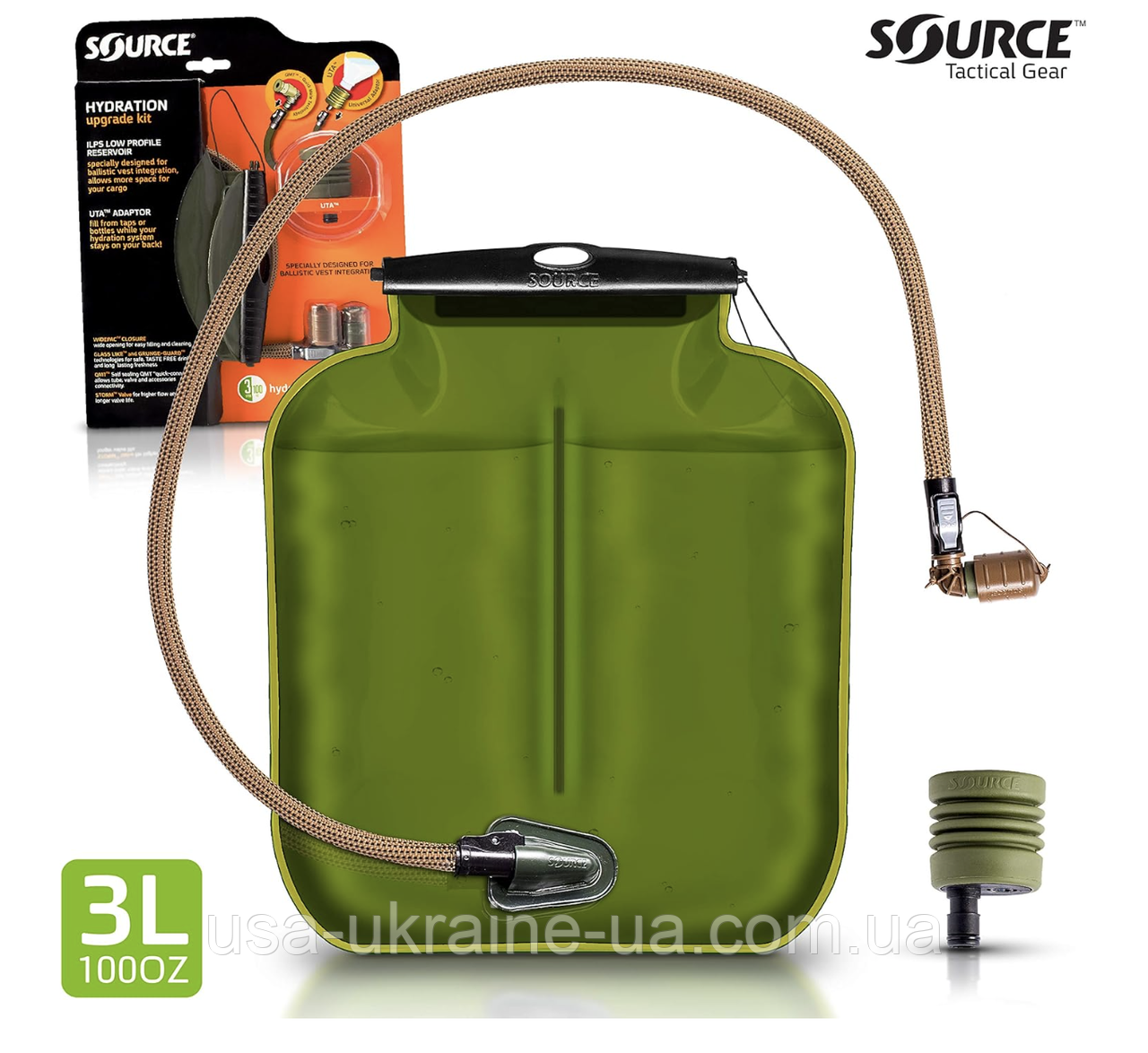 Гідратор Source Tactical Gear ILPS 3L Low Profile Widepac на 3 літри включає UTA Rapid Refill Adaptor, фото 1