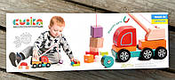 Деревянная игрушка Машинка "Авто-кран" с лебёдкой и блоками, арт. 13982 CUBIKA
