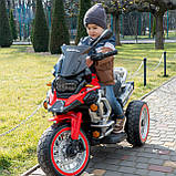 Електромобіль дитячий електро мотоцикл триколісний Suzuki M 5074EL-3, червоний, фото 6
