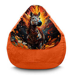 Крісло мішок «Multicolour zebra sketch» Флок