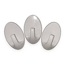 Гачок пластиковий овальний самоклеючий на липучці 5.5х3.4 см в асортименты кольорів, фото 2