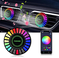 Светодиодный автомобильный ароматизатор RGB С еквалайзером Разоцветное свчение под звуки с ароматизацией