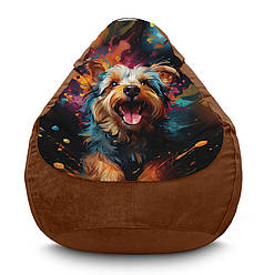 Крісло мішок «Йоркширський терьер у фарбах» Флок