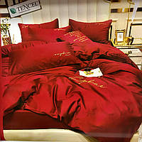 Комплект постельного белья евро красный