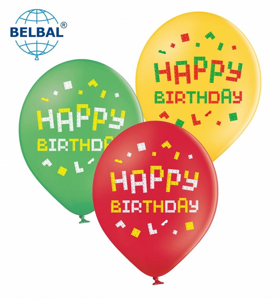 Повітряні кулі Happy Вirthday Лего, 25 штук ТМ Sharoff