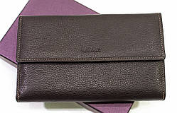 Великий гаманець жіночий шкіряний Katana Франція Темно-коричневий (шоколад)
