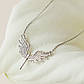 Кольє срібне Янгол з крилами на тонкому ланцюжку з блискучими білими фіанітами, фото 2