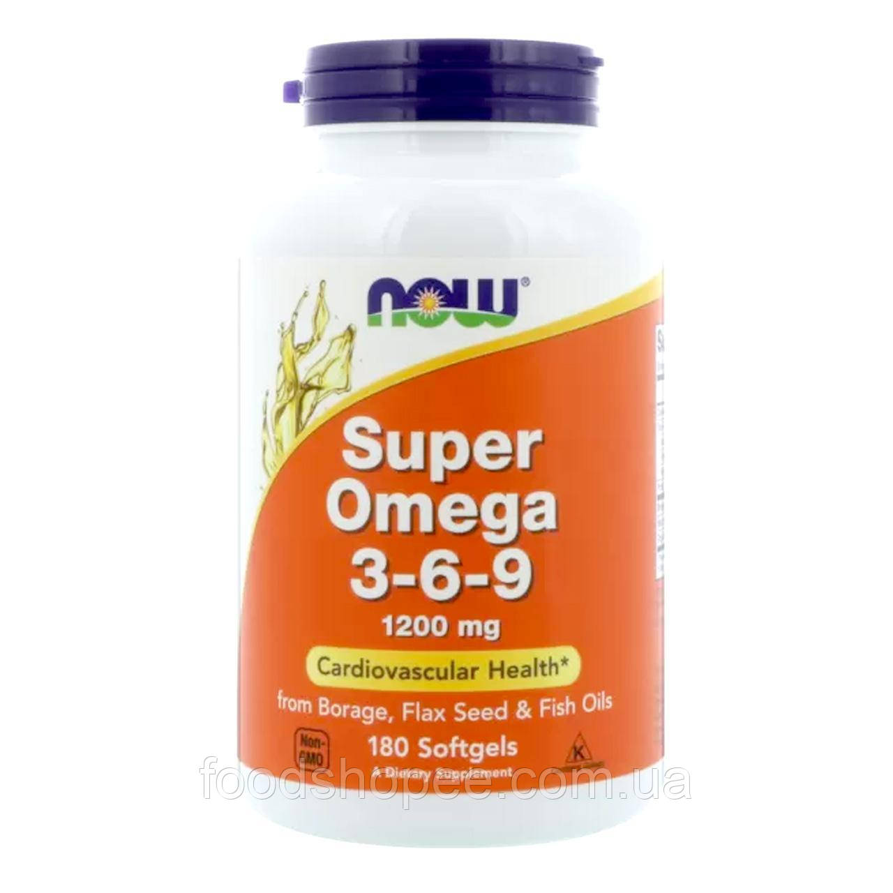 Супер Омега 3-6-9 (Super Omega 3-6-9) 1200 мг 180 капсул NOW-01841