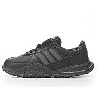 Мужские кроссовки Adidas Retropy E5 W.R.P. Black Leather, черные кожаные кроссовки адидас ретропи е5 врп