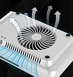 Манікюрна витяжка 858-7 на 80 Вт. та 4500 об. на акумуляторі (2000 mAh) зі змінним НЕРА фільтром та сенсором, фото 3