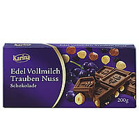 Шоколад Karina Trauben Nuss Молочный с фундуком и изюмом 200 г (52553)