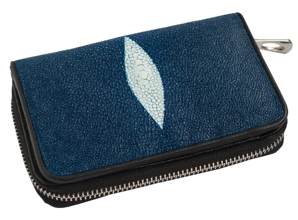 Кошелек из кожи ската Черный (stw 18), фото 1