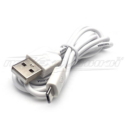 Кабель USB 2.0 — micro USB (добра якість + ), 1 м білий, фото 3