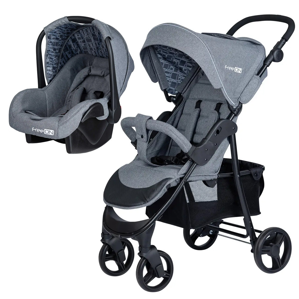 Коляска для дитини 2 в 1 FreeON ACTION DUO Light Grey