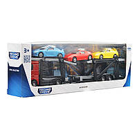 Ігровий набір машинок Автоперевізник 3 машинки по 7см 1:60 метал пластик 27*4*8см (541756.270), фото 6