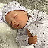 Реалістична лялька Реборн новонароджена дівчинка повністю вініл-силіконова, як жива справжня дитина, пупс з заплющеними очима, фото 2