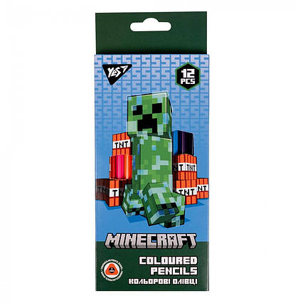 Олівці кольорові YES 12 кольорів "Minecraft"