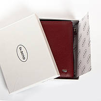 Гаманець портмоне бордовий матовий жіночий шкіряний середній на кнопці з монетницею зовні Dr. Bond WN-23-8, фото 2