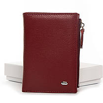 Гаманець портмоне бордовий матовий жіночий шкіряний середній на кнопці з монетницею зовні Dr. Bond WN-23-8, фото 3