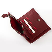 Гаманець портмоне бордовий матовий жіночий шкіряний середній на кнопці з монетницею зовні Dr. Bond WN-23-8, фото 5