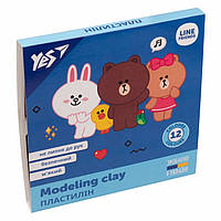 Пластилин YES, 12 цветов, 240г "Line Friends"