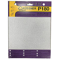 Папір наждачний Kussner PS33 для фарб, лаків та шпаклівок P180, 230x280 мм, уп. 3 шт.