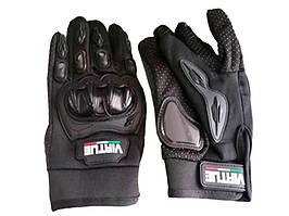 Мотоперчатки демісезонні короткі VIRTUE (поліестер, карбон, на липучці, чорні, size L) (код 56049)