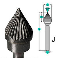 Борфреза конусная d6 D10 h8 a60 (JX1008M06 YDS)