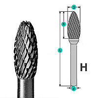 Борфреза вытянутый овал d6 D10 h25 (HX1025M06 YDS)