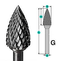 Борфреза острый выпуклый конус d6 D8 h17 (GX0817M06 YDS)