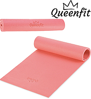 Коврик (мат) для фитнеса и йоги Queenfit 0,5см темно-розовый / Фитнес коврик для тренировок