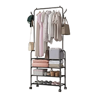 Вешалка для одежды Clothes Rack Up Напольная вешалка для одежды металлическая на колёсиках