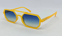 Prada сонцезахисні окуляри унісекс вузькі блакитний градієнт в жовтій оправі на флексах