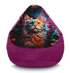 Крісло мішок «Кіт у фарбах» Флок