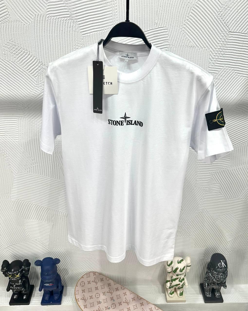 Чоловіча футболка STONE ISLAND D11834 біла S, М
