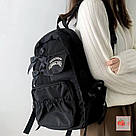 Рюкзак для дівчинки шкільний з бантиками стильний Rentegner водонепроникний чорний (AV323), фото 3