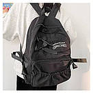 Рюкзак для дівчинки шкільний з бантиками стильний Rentegner водонепроникний чорний (AV323), фото 4
